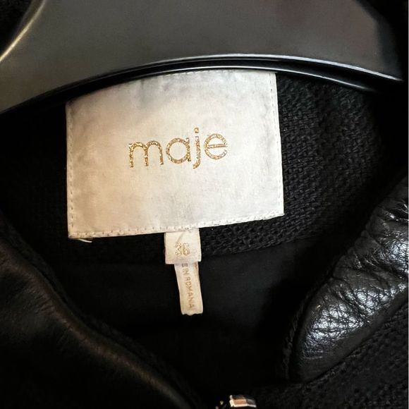 90. Maje Moto Leather Biker Jacket - Picture 4 of 4